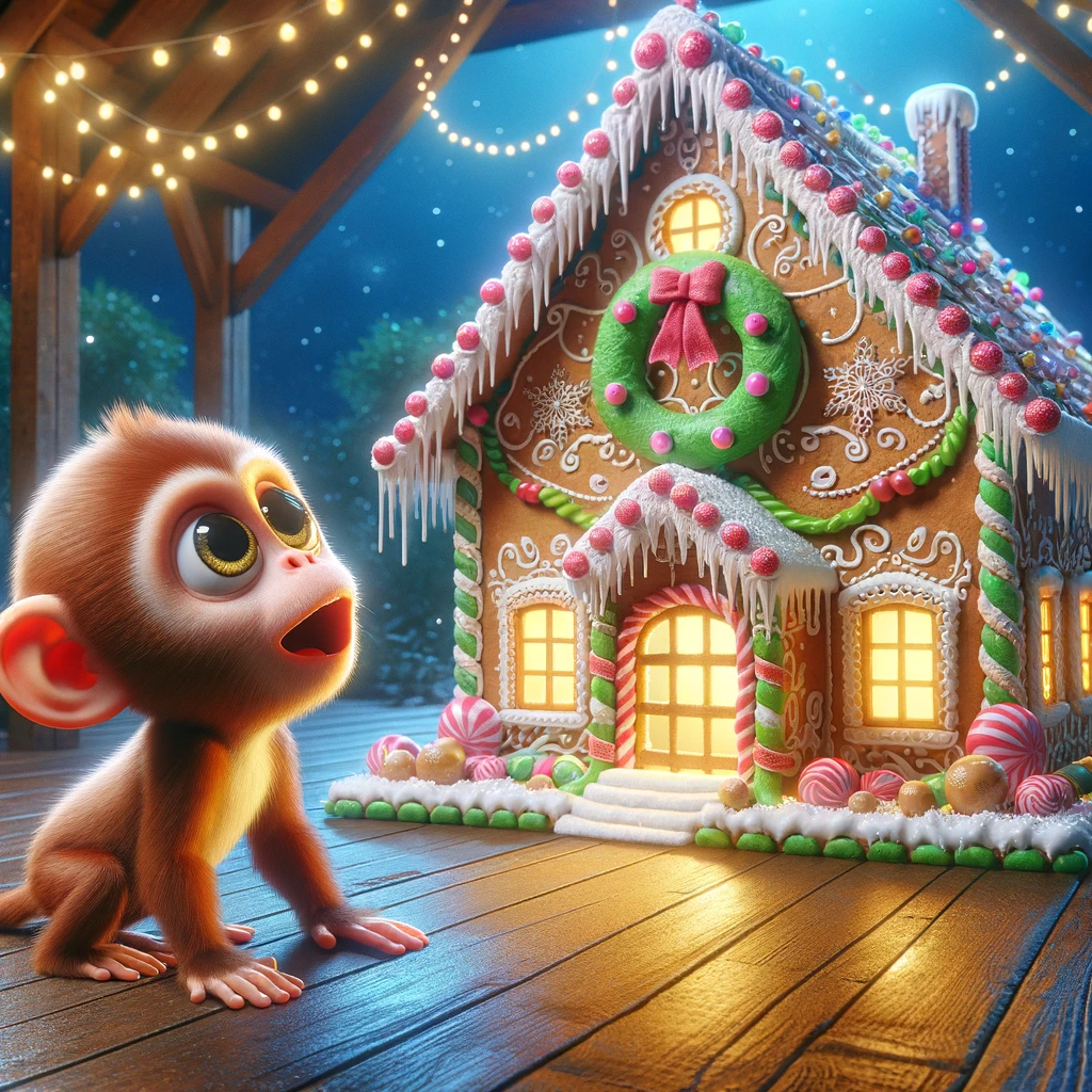 Monkey Arriving at the Gingerbread House