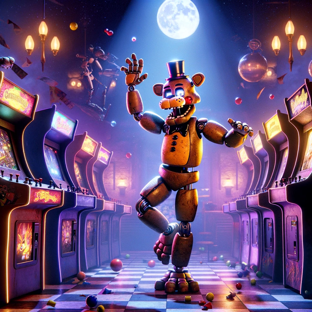 Freddy Dancing with Arcade Machines